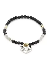 Silver Plated Stone Charm Protection Bracelet
