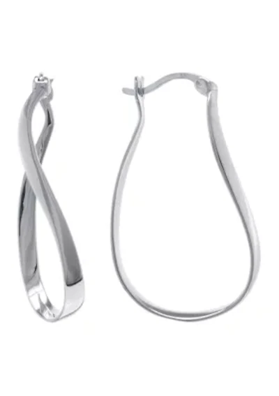 Sterling Silver Twisted Hoop Earrings