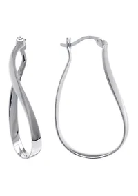 Sterling Silver Twisted Hoop Earrings