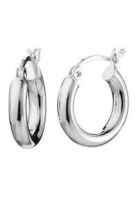 Sterling Silver Clicktop Tube Hoop Earrings