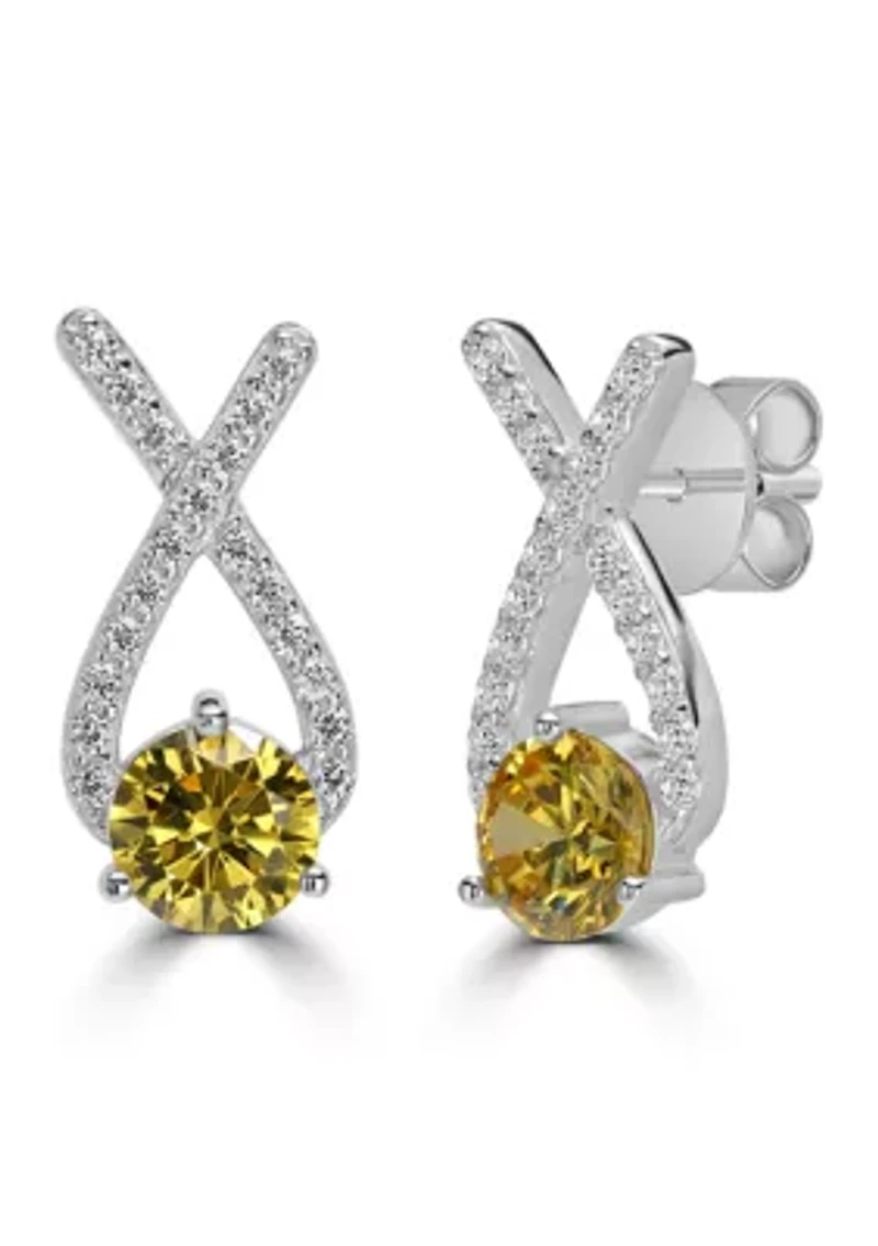 Pavé Ribbon Stud Earrings