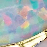 Lab Created Gold Plated 3 Marquise Opal Stud Earrings