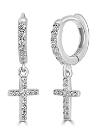 Cross Charm Hoop Earrings