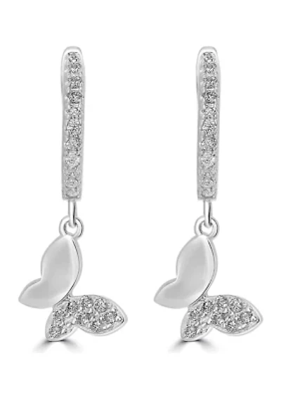 Butterfly Charm Hoop Earrings