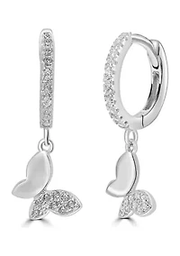 Butterfly Charm Hoop Earrings