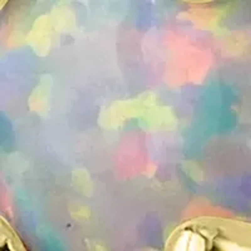 Gold-Plated Synthetic Opal U-Hoop Earrings