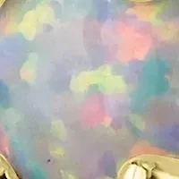 Gold-Plated Synthetic Opal U-Hoop Earrings