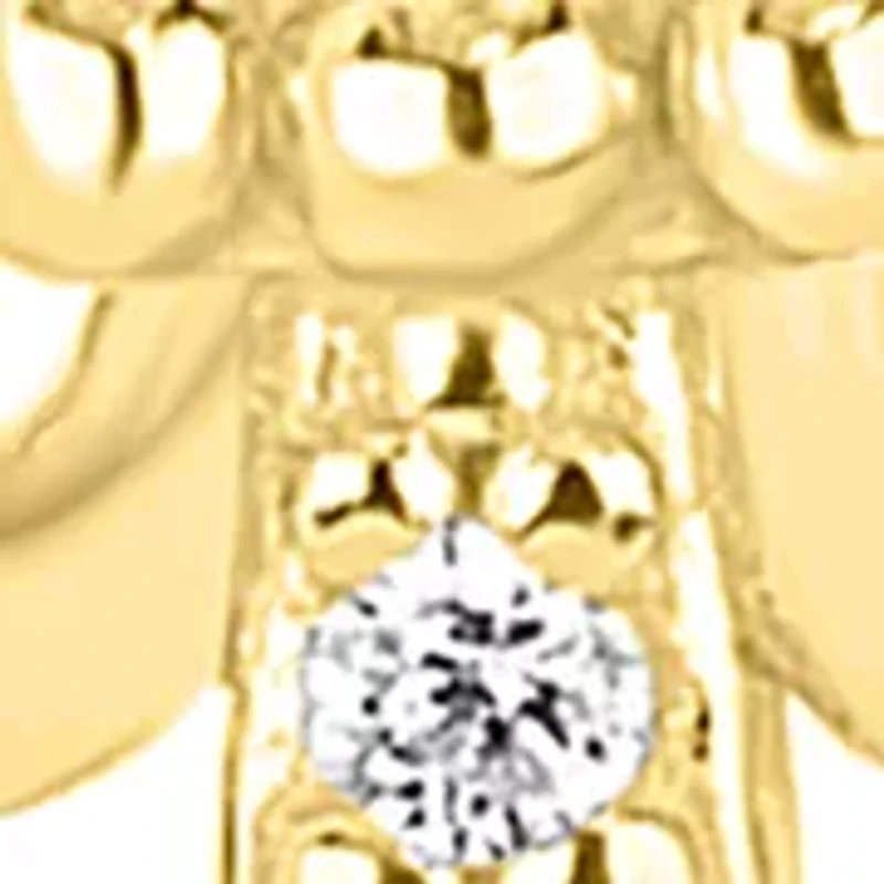 Cubic Zirconia Heart Drop Earrings in Gold Over Sterling Silver