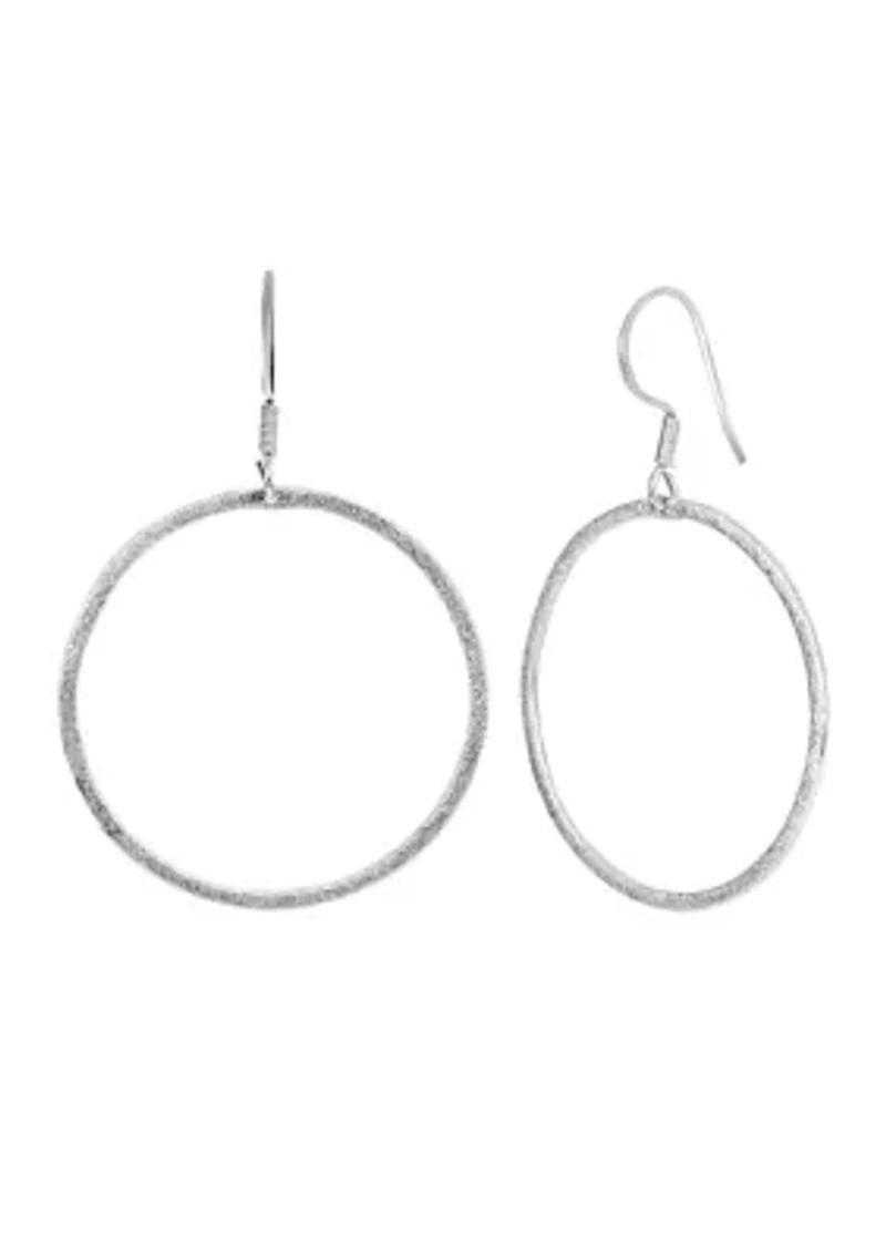 Sterling Silver Circle Drop Earrings