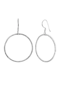 Sterling Silver Circle Drop Earrings