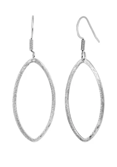 Sterling Silver Marquise Drop Earrings