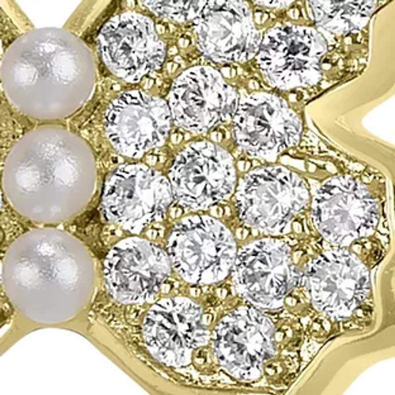 Fine Plated Cubic Zirconia Butterfly Stud Earrings