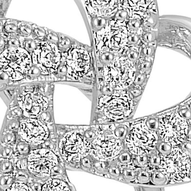 Sterling Silver Cubic Zirconia Pinwheel Stud Earrings