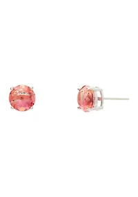 Sterling Silver Pink Stud Earrings