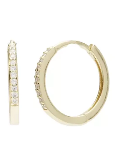 15 Millimeter Huggie Hoop Earrings in Gold Over Sterling Silver