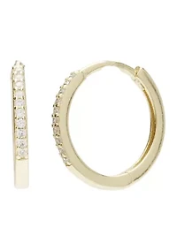 15 Millimeter Huggie Hoop Earrings in Gold Over Sterling Silver