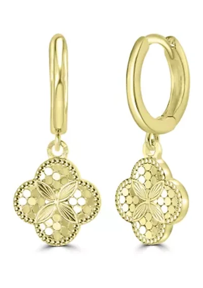 Plated Clover Drop Earrings