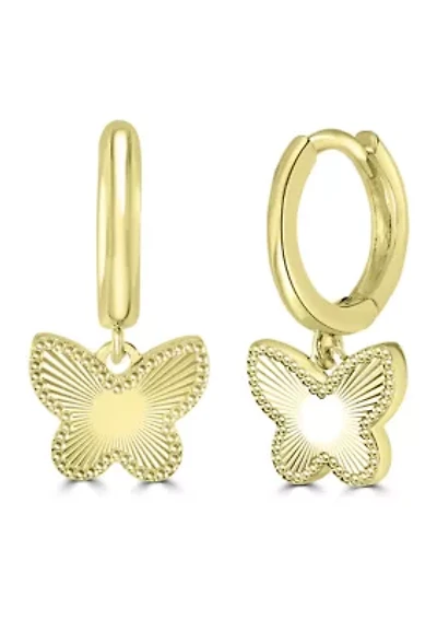 Plated Butterfly Drop Earrings