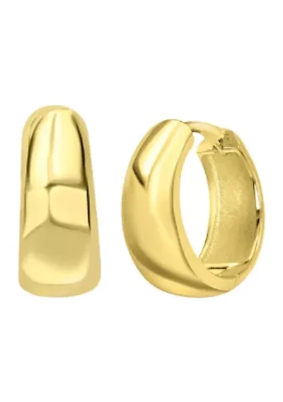 Gold Over Brass Chunky Huggie Earrings