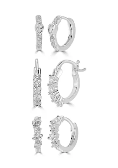 Hoop Cubic Zirconia Earring Set