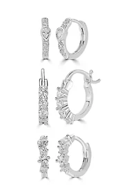 Hoop Cubic Zirconia Earring Set