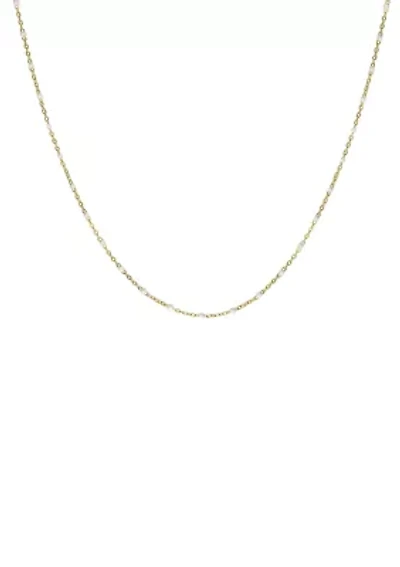 Stone Chain Necklace in Gold Over Sterling Silver