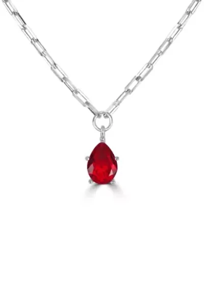 Teardrop Cubic Zirconia Pendant Necklace