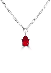 Teardrop Cubic Zirconia Pendant Necklace