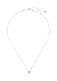 Pink Cubic Zirconia Heart Pendant Necklace