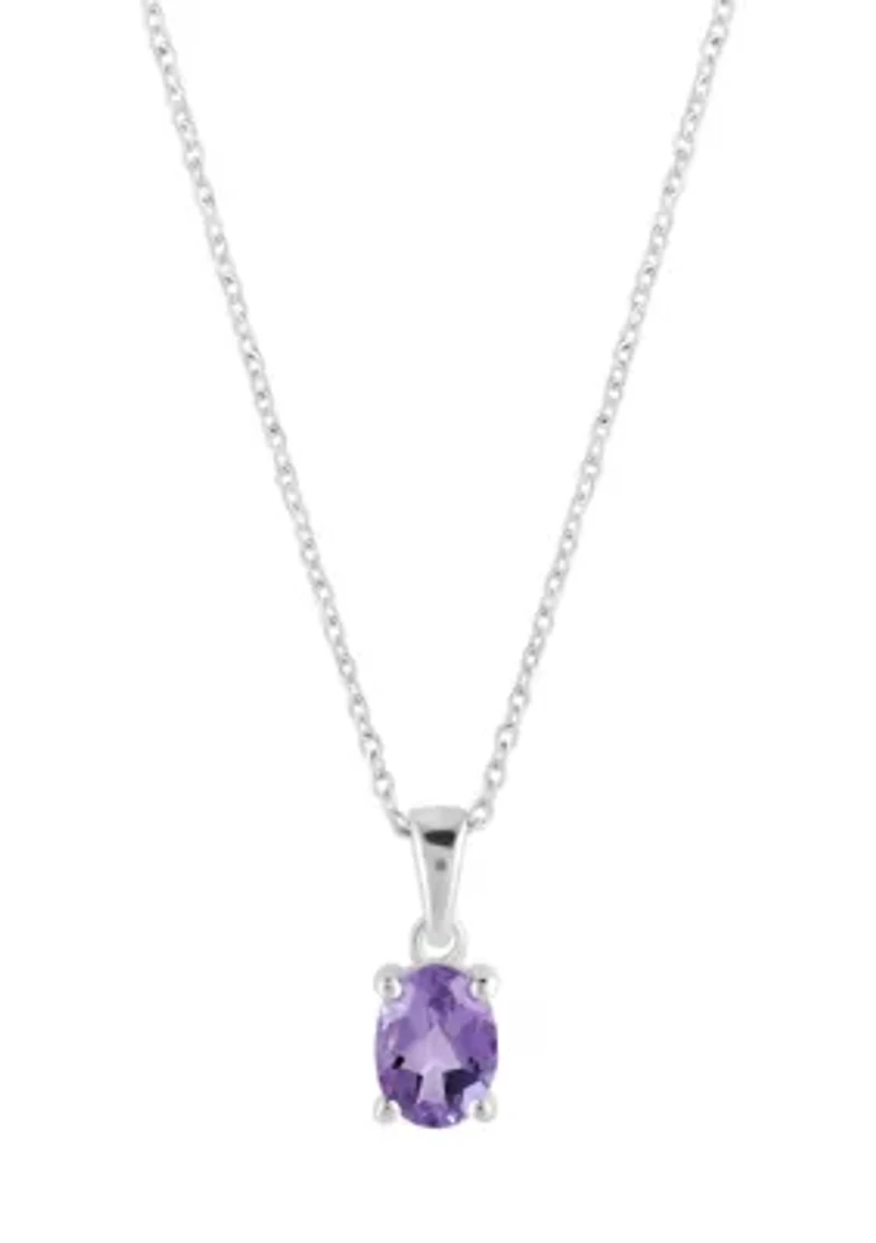 Oval Pendant Sterling Silver Necklace