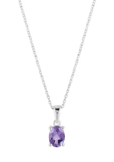 Oval Pendant Sterling Silver Necklace