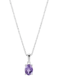 Oval Pendant Sterling Silver Necklace