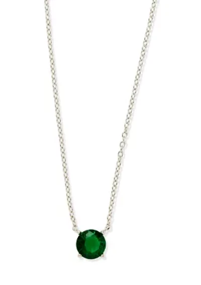 Solitaire Pendant Silver Plated Necklace