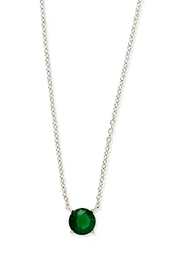 Solitaire Pendant Silver Plated Necklace