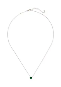 Solitaire Pendant Silver Plated Necklace