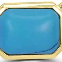 Gold Plated Paper Clip Chain Stone Pendant Necklace