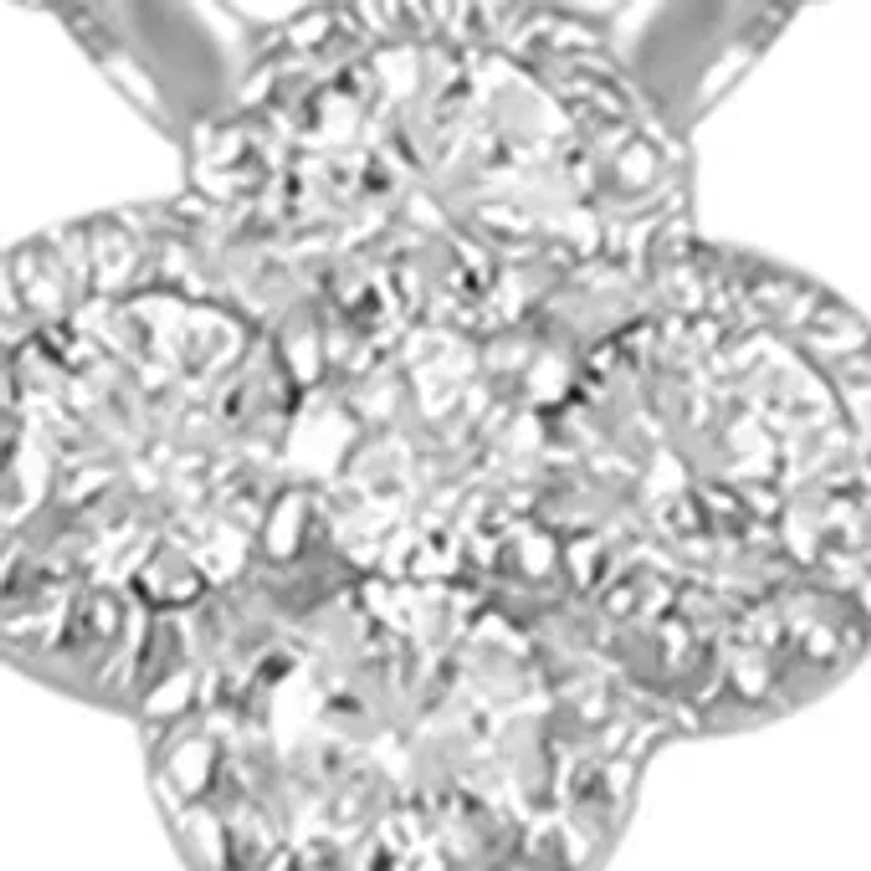 Sterling Silver Cubic Zirconia Clover Pendant Necklace