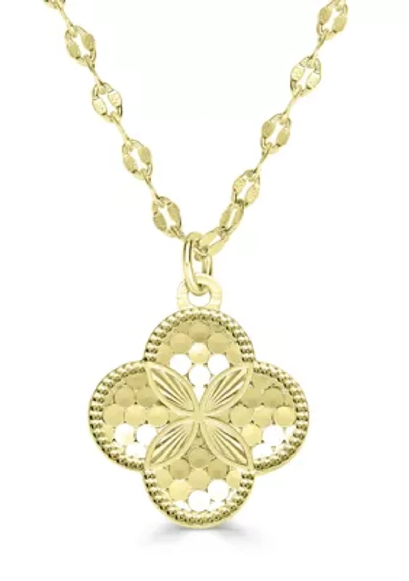 Plated Clover Pendant Necklace