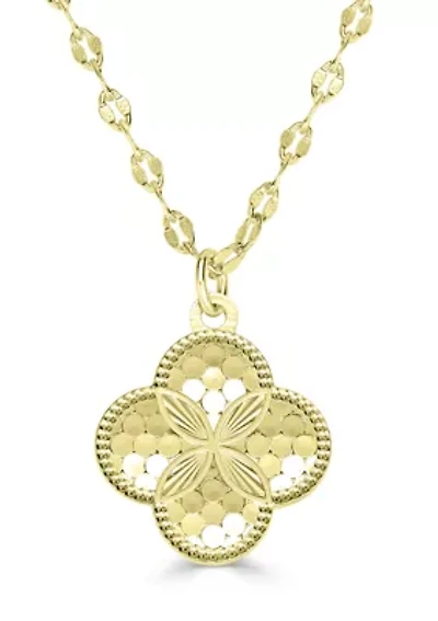 Plated Clover Pendant Necklace