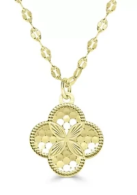 Plated Clover Pendant Necklace