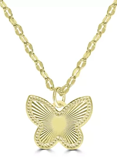Plated Butterfly Pendant Necklace