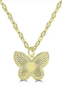 Plated Butterfly Pendant Necklace