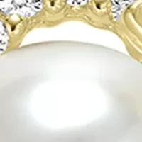 Gold Plated Cubic Zirconia Clover Butterfly Pearl Necklace