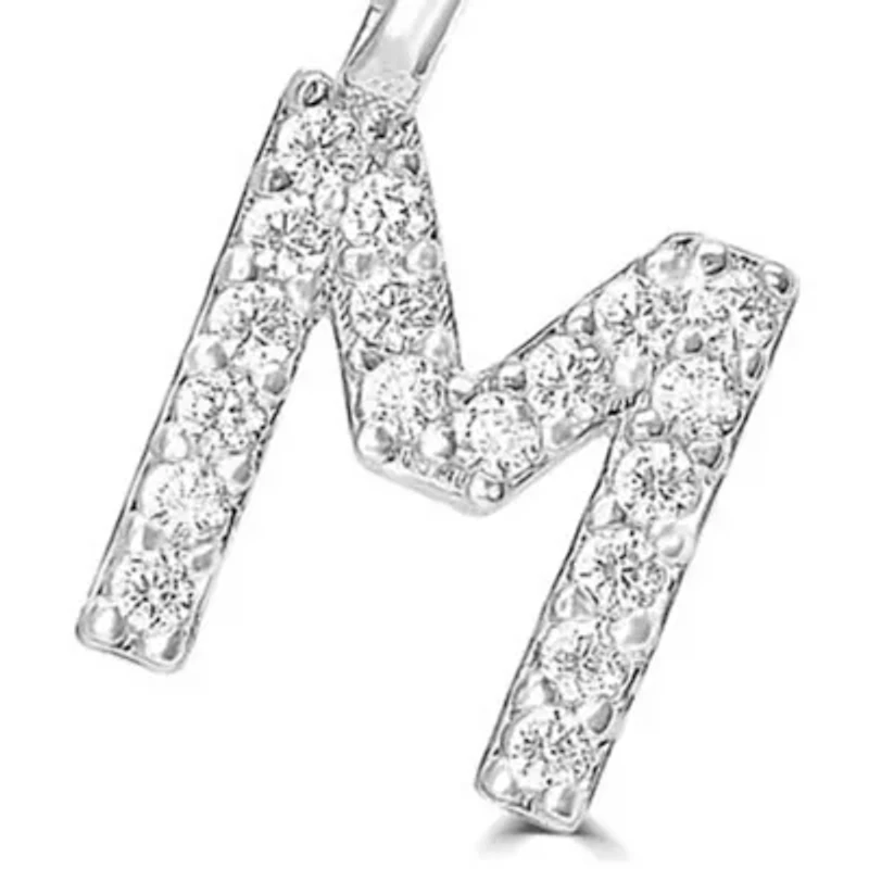 Fine Silver Plated CZ Initial "K" Necklace
