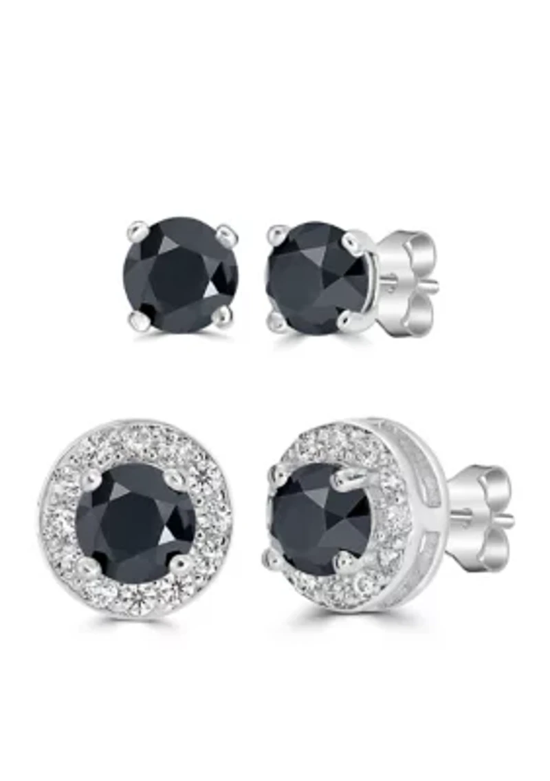 Silver Plated Cubic Zirconia Halo Set