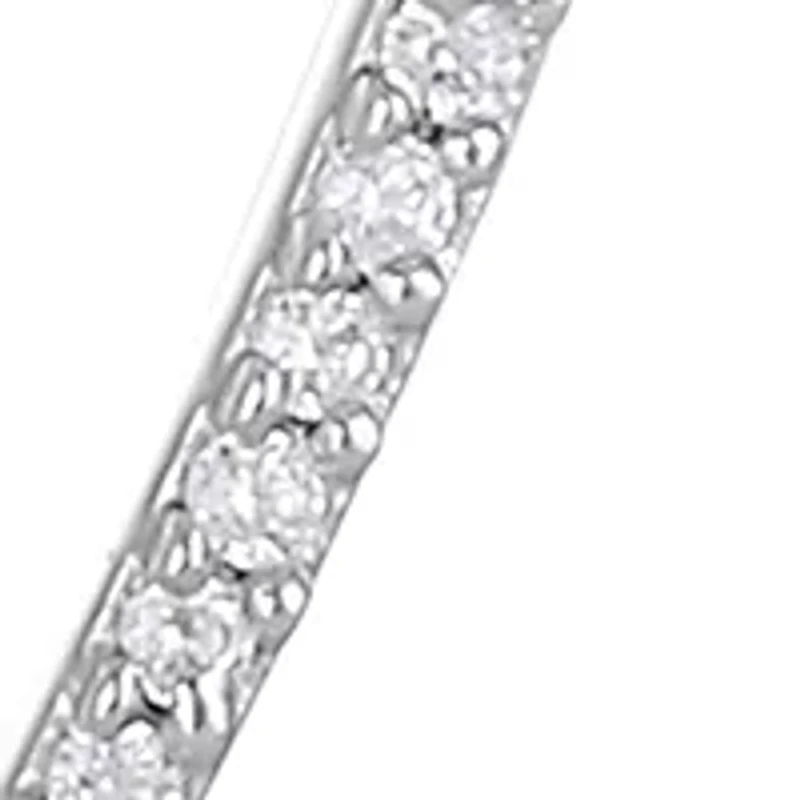 Silver-Plated Cubic Zirconia Open Teardrop Earrings