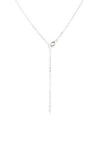 Silver Tone Pearl Station Necklace and Stud Earring Set