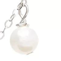 Pearl Drop Station Necklace and Stud Earrings Set