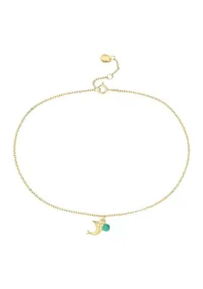 Gold Plated Turquoise Dolphin Anklet