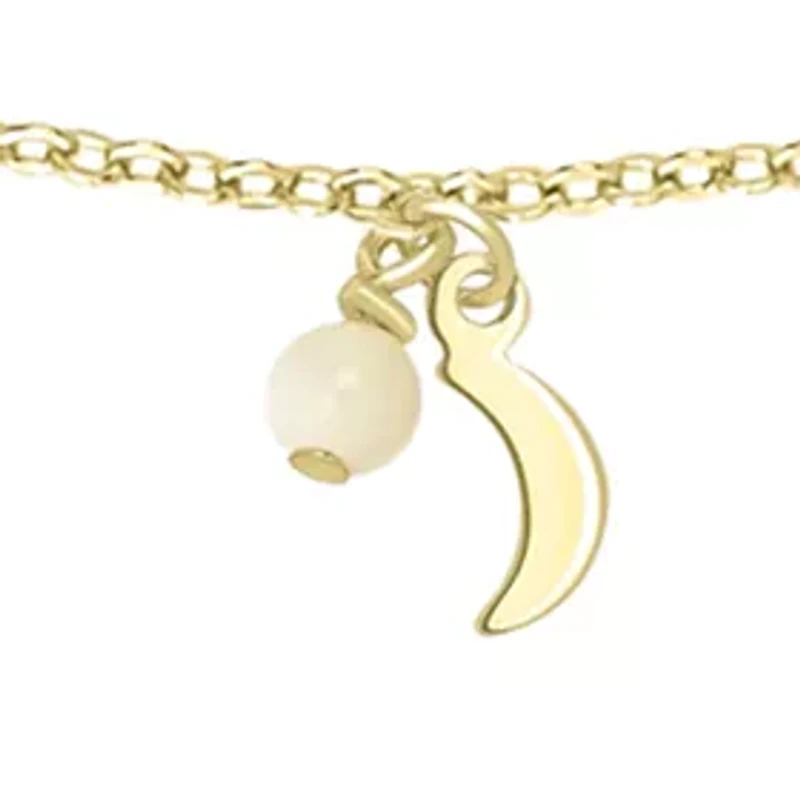 Gold Plated Mother of Pearl Moon Anklet